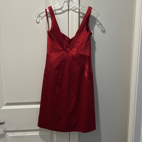 Max & Cleo Red Satin Cocktail Dress - Picture 2 of 5